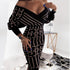 Long sleeve check one-step skirt V-neck hip dress